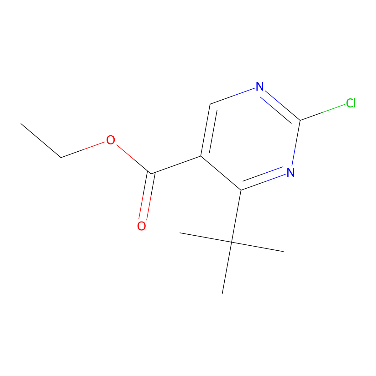 Ethyl 4-(tert-butyl)-2-chloropyrimidine-5-carboxylate molecular structure, CAS 863323-33-5