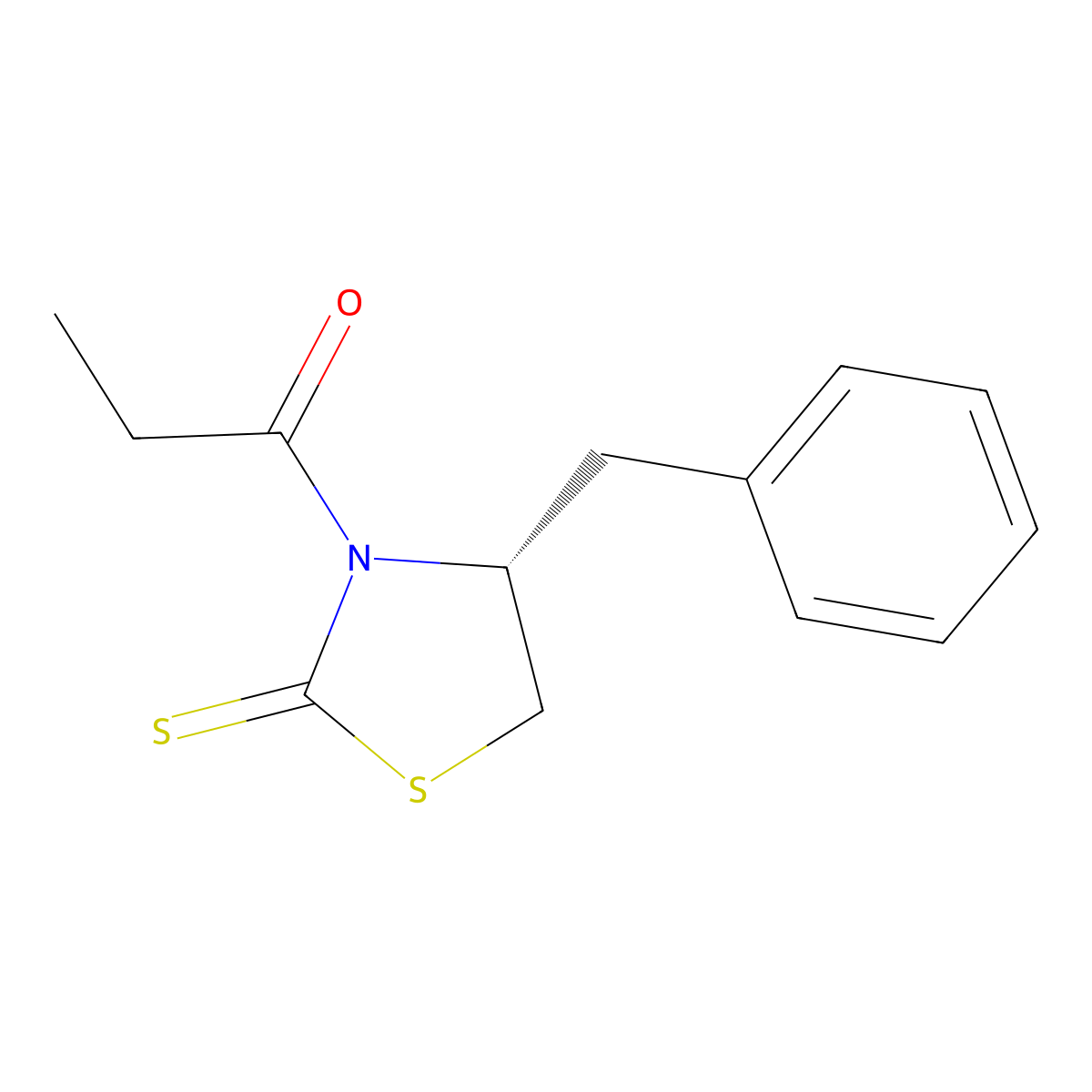 (R)-3-(1-Oxopropyl)-4-benzyl-1,3-thiazolidine-2-thione molecular structure, CAS 863324-53-2