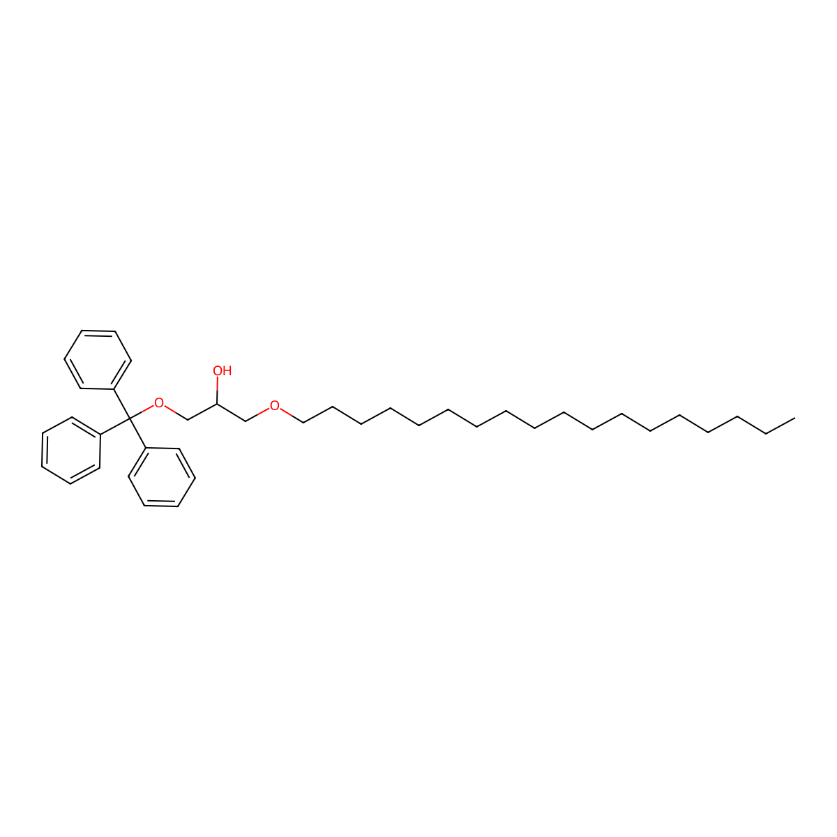 1-(Octadecyloxy)-3-(triphenylmethoxy)propan-2-ol molecular structure, CAS 86334-56-7