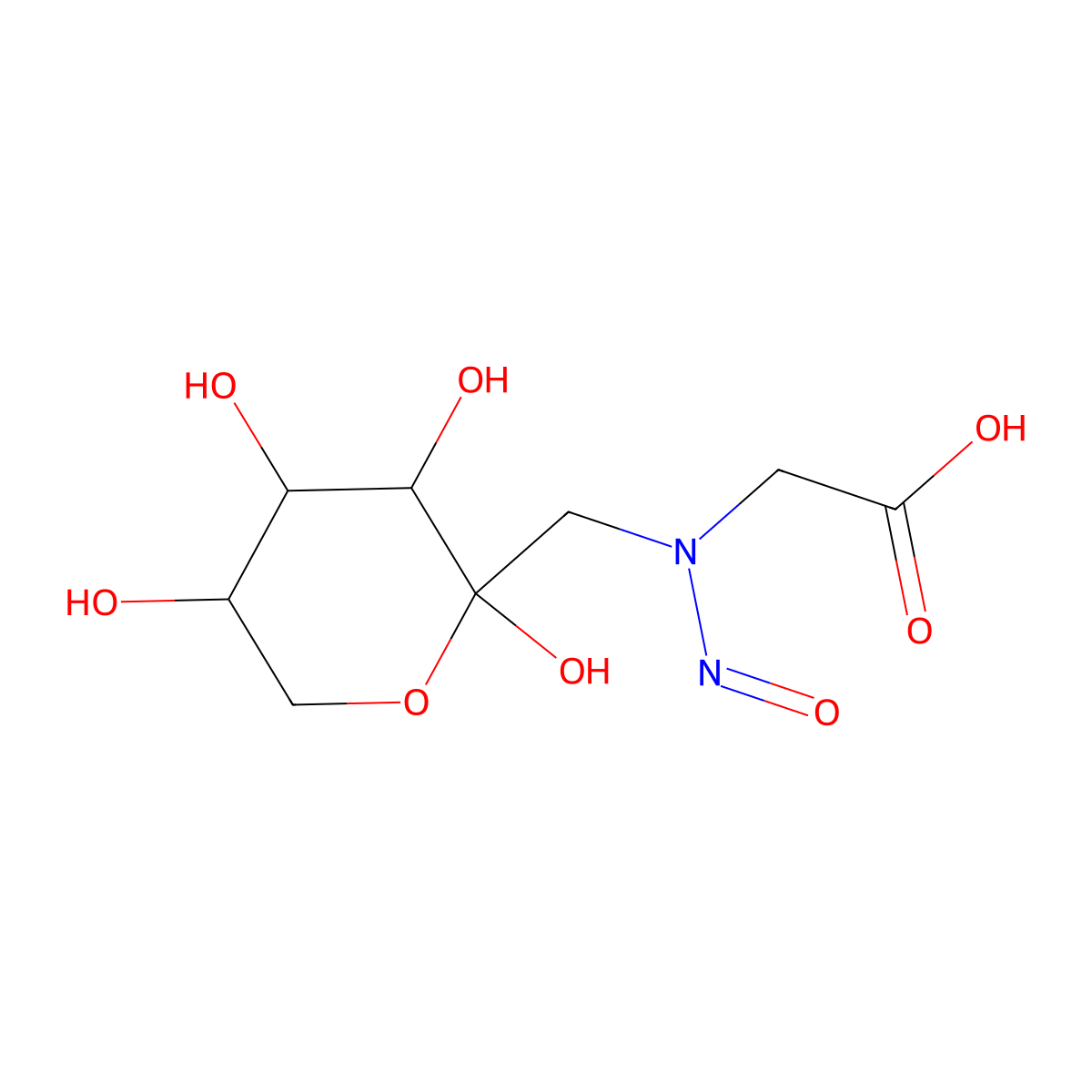 alpha-N-Nitroso-D-fructose-L-glycine molecular structure, CAS 86334-95-4