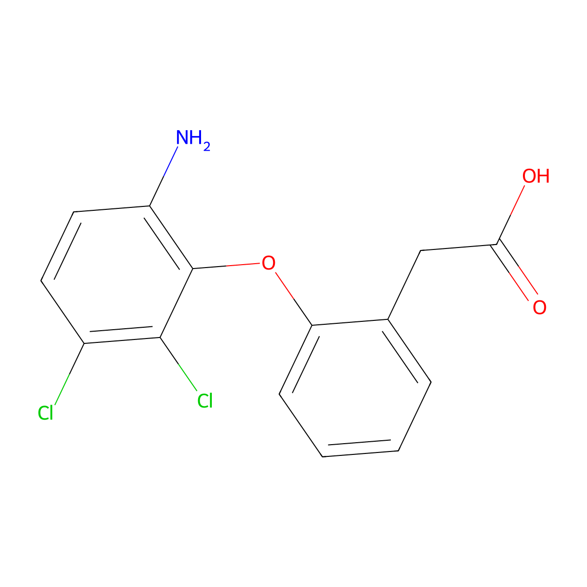 2-(2-(6-Amino-2,3-dichlorophenoxy)phenyl)acetic acid molecular structure, CAS 86335-27-5