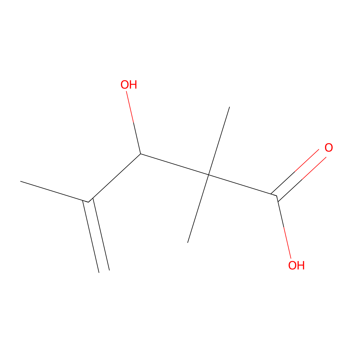 3-Hydroxy-2,2,4-trimethylpent-4-enoic acid molecular structure, CAS 86335-94-6