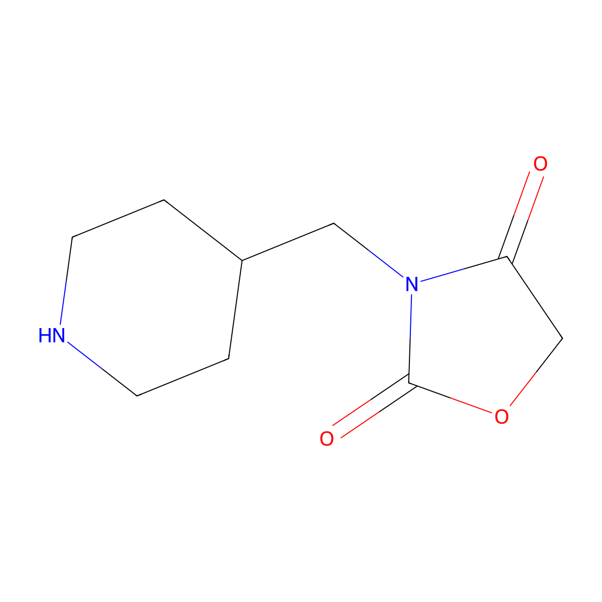 3-[(Piperidin-4-yl)methyl]-1,3-oxazolidine-2,4-dione molecular structure, CAS 863377-96-2