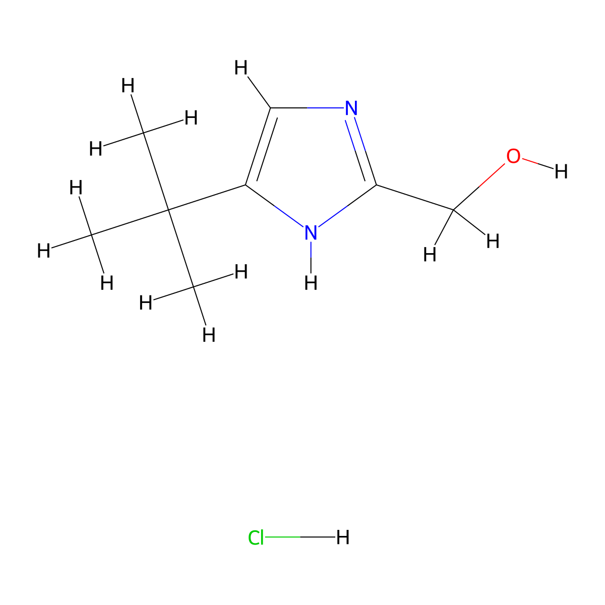 (4-tert-butyl-1H-imidazol-2-yl)methanol hydrochloride molecular structure, CAS 863399-51-3
