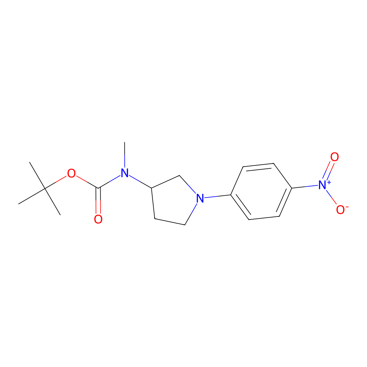tert-Butyl methyl(1-(4-nitrophenyl)pyrrolidin-3-yl)carbamate molecular structure, CAS 863401-75-6