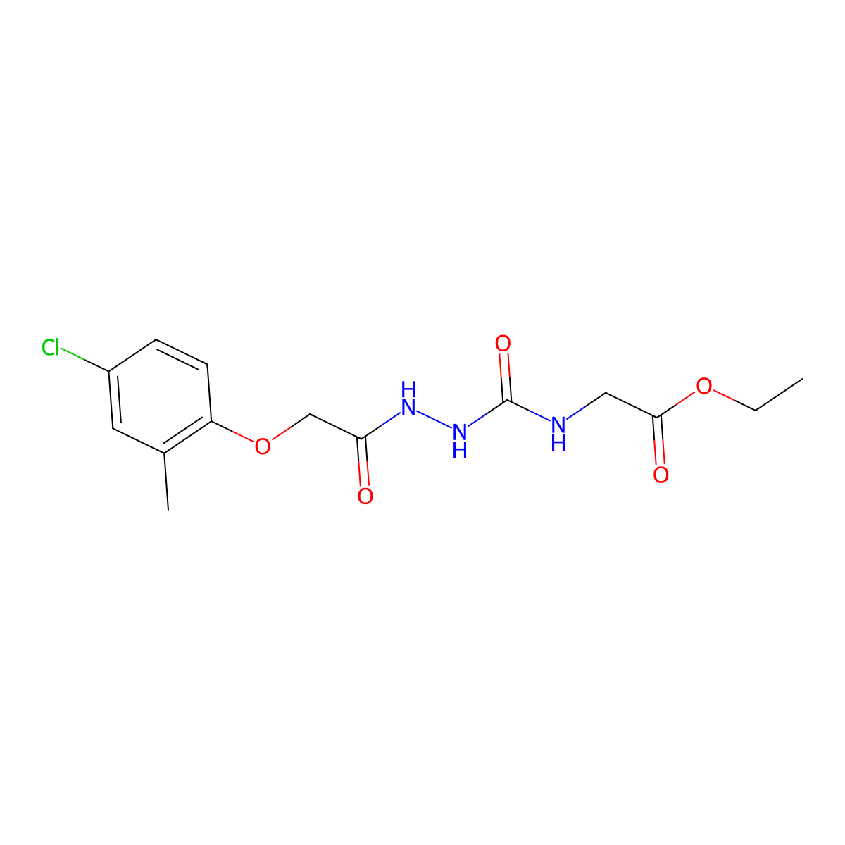 Ethyl 2-({[2-(4-chloro-2-methylphenoxy)acetohydrazido]carbonyl}amino)acetate molecular structure, CAS 863416-51-7