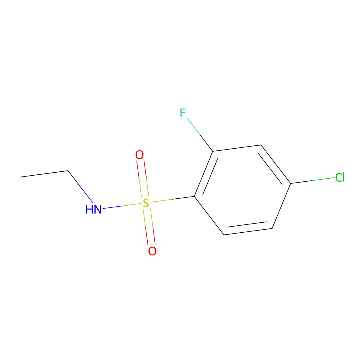 4-chloro-N-ethyl-2-fluorobenzenesulfonamide molecular structure, CAS 863417-08-7