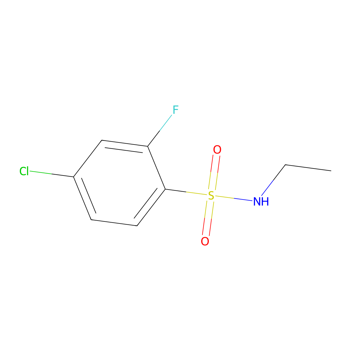 4-chloro-N-ethyl-2-fluorobenzenesulfonamide molecular structure, CAS 863417-08-7