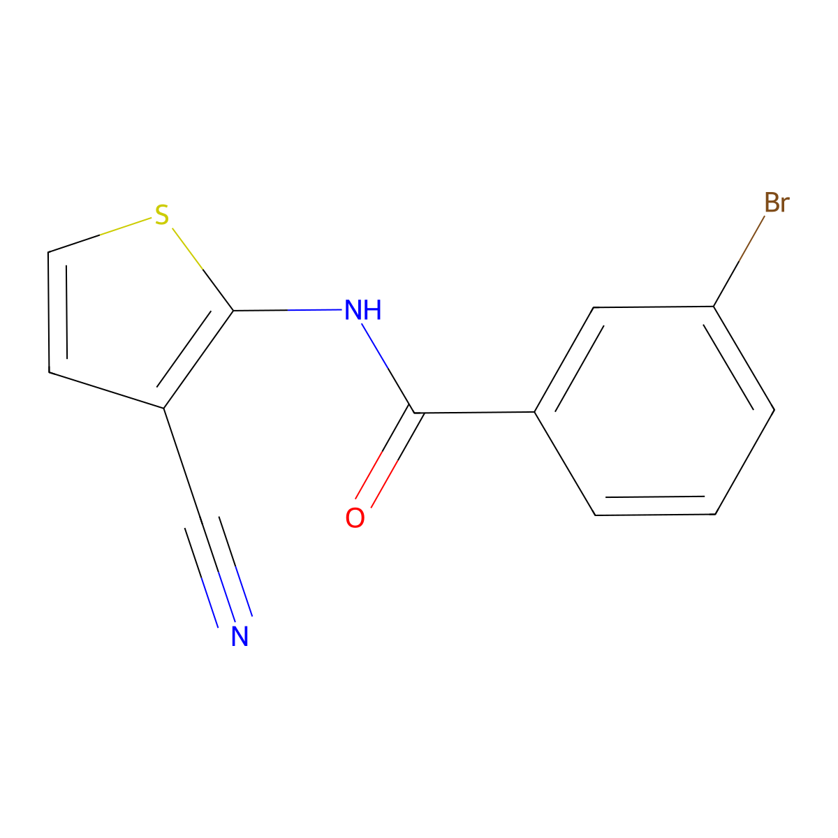 3-bromo-N-(3-cyanothiophen-2-yl)benzamide molecular structure, CAS 863421-79-8