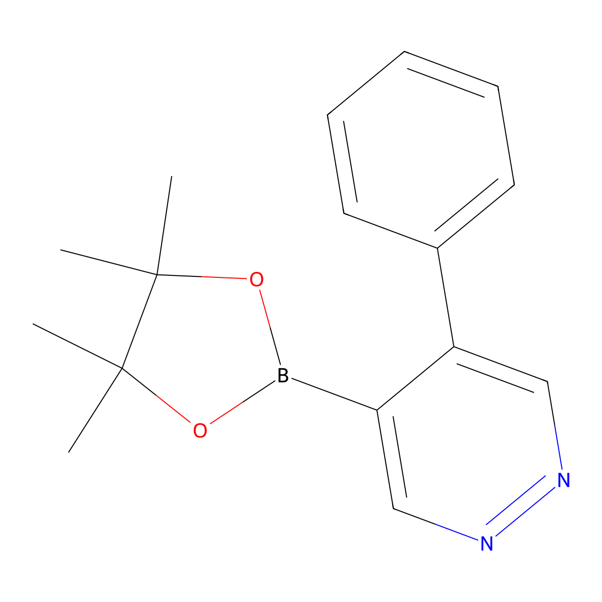 4-Phenyl-5-(4,4,5,5-tetramethyl-1,3,2-dioxaborolan-2-yl)pyridazine molecular structure, CAS 863422-39-3