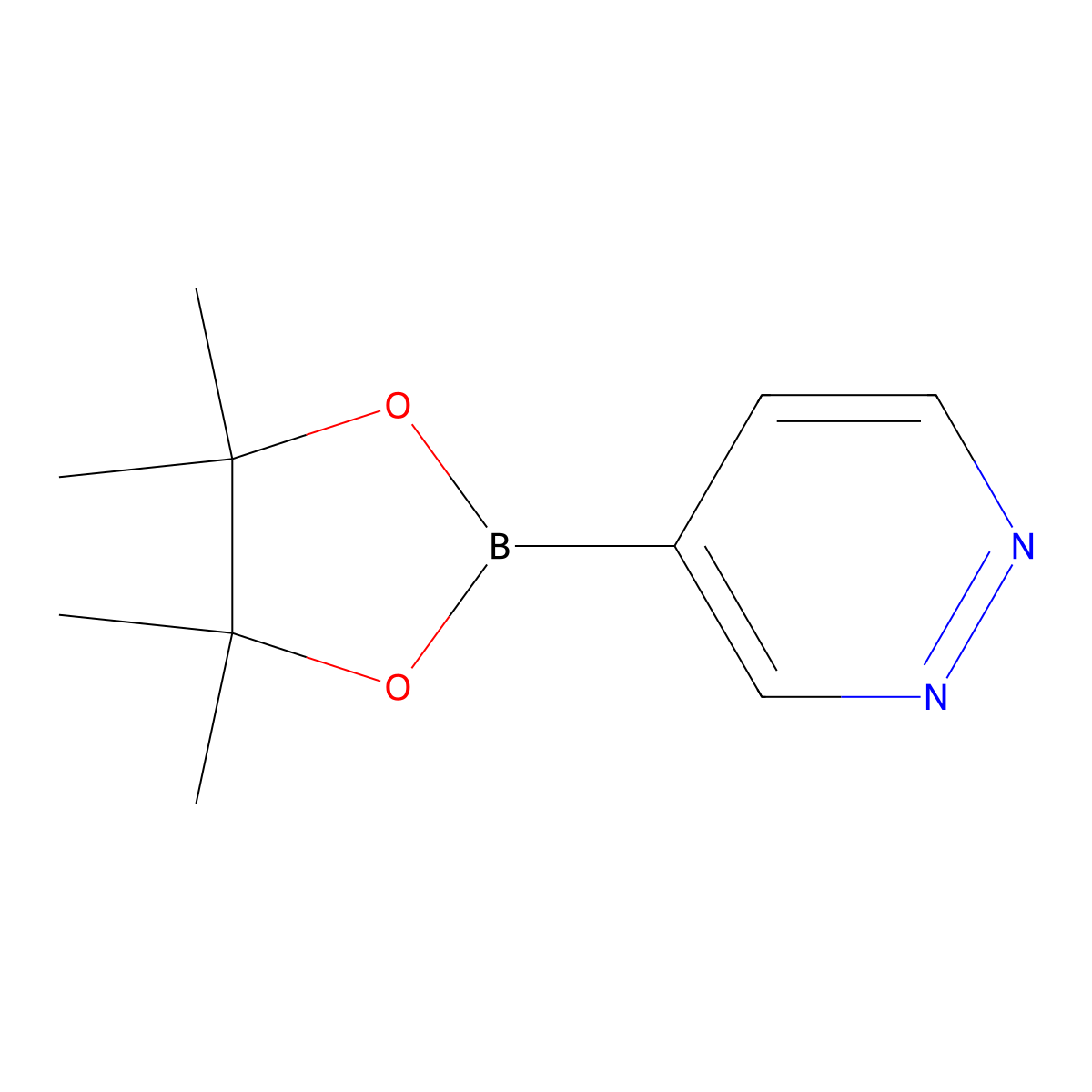 4-(Tetramethyl-1,3,2-dioxaborolan-2-yl)pyridazine molecular structure, CAS 863422-41-7