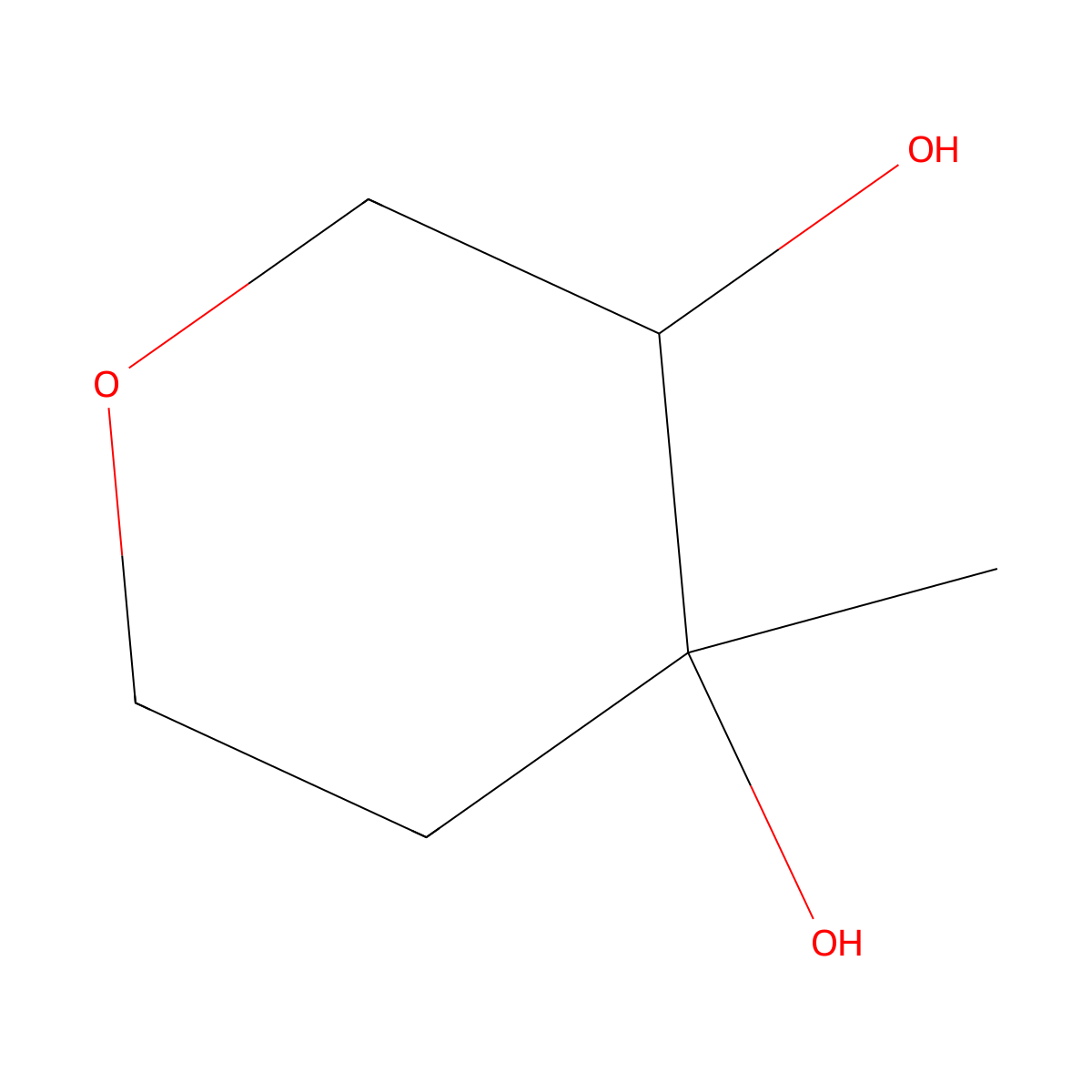 (3R,4S)-4-methyloxane-3,4-diol molecular structure, CAS 86343-83-1