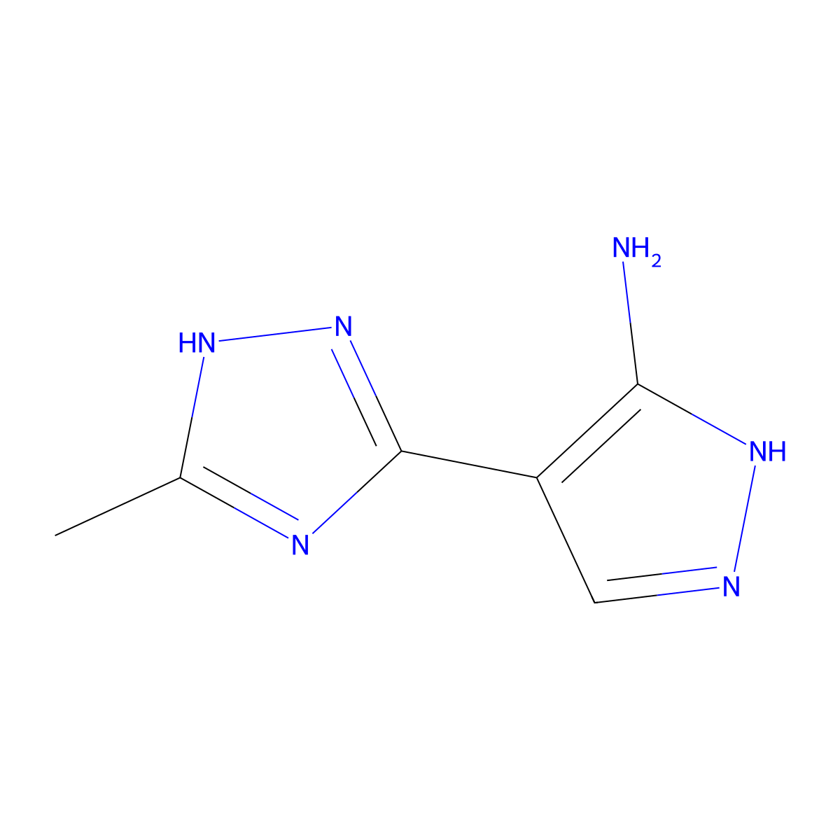 4-(5-methyl-1H-1,2,4-triazol-3-yl)-1H-pyrazol-5-amine molecular structure, CAS 863431-96-3