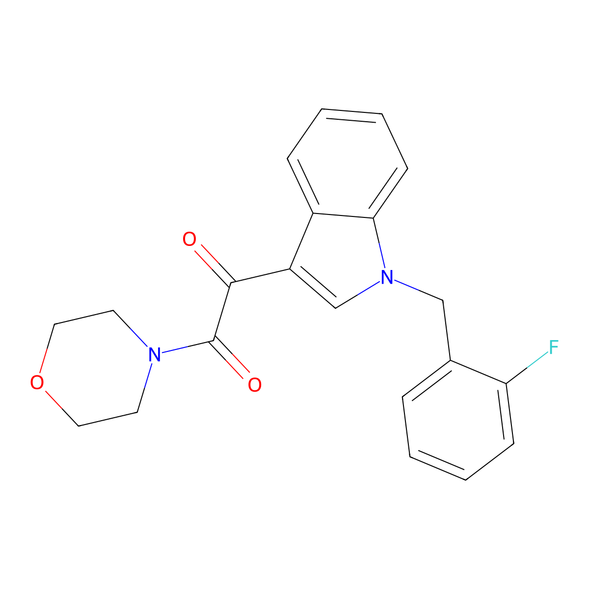 1-[1-[(2-Fluorophenyl)methyl]indol-3-yl]-2-morpholin-4-ylethane-1,2-dione molecular structure, CAS 863436-64-0