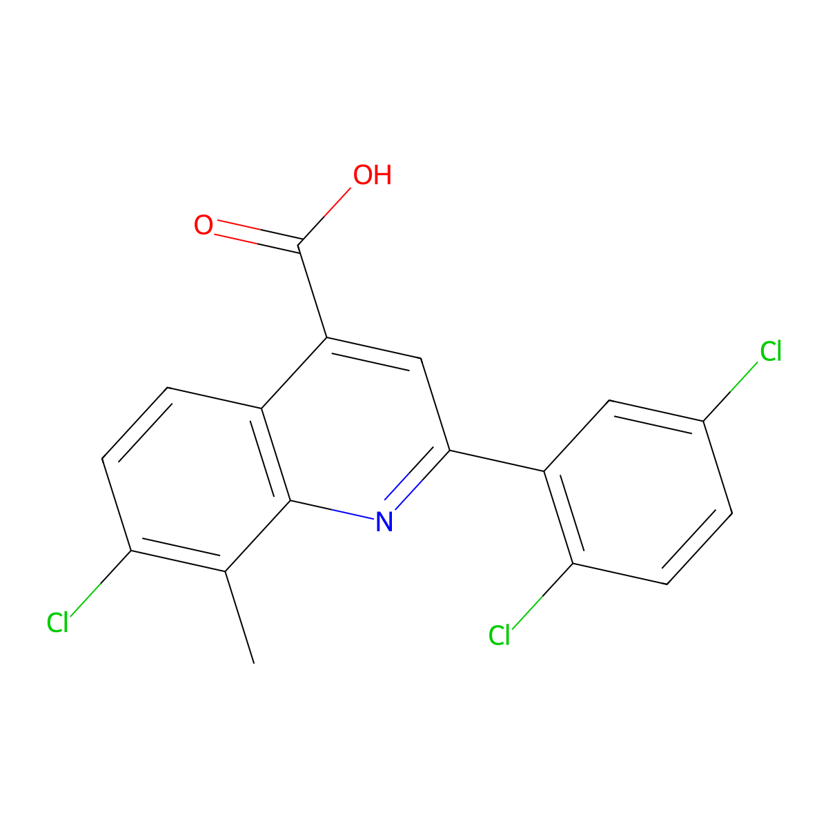 7-Chloro-2-(2,5-dichlorophenyl)-8-methylquinoline-4-carboxylic acid molecular structure, CAS 863437-96-1