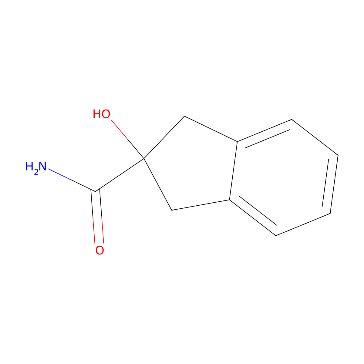 2-hydroxy-2,3-dihydro-1H-indene-2-carboxamide molecular structure, CAS 86344-75-4