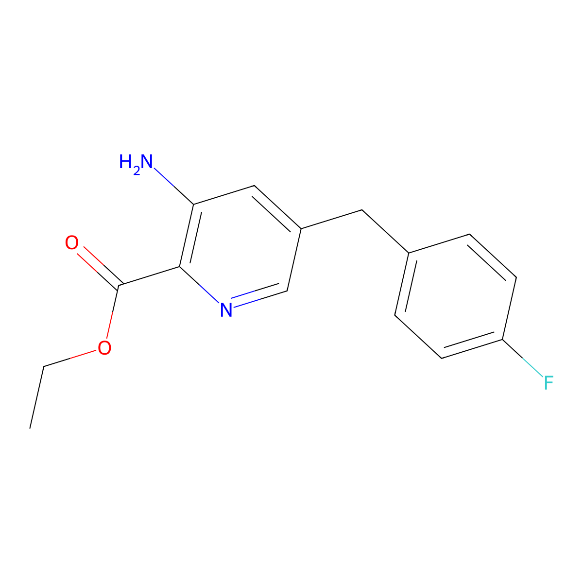 Ethyl 3-amino-5-(4-fluorobenzyl)picolinate molecular structure, CAS 863442-92-6