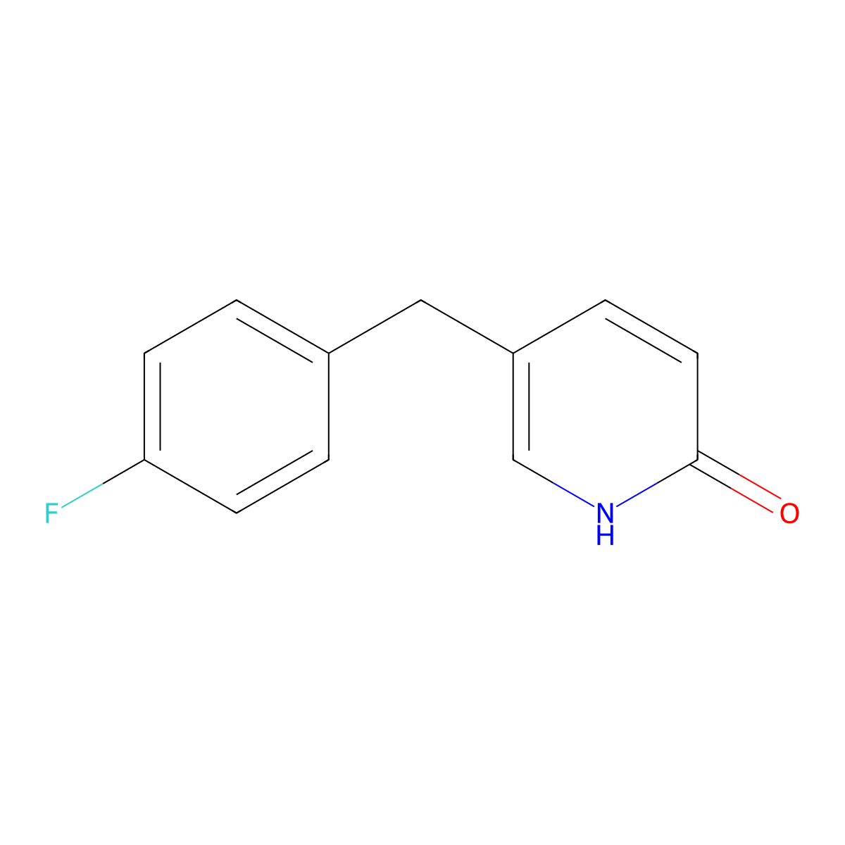 5-[(4-fluorophenyl)methyl]-2(1H)-pyridinone molecular structure, CAS 863443-01-0