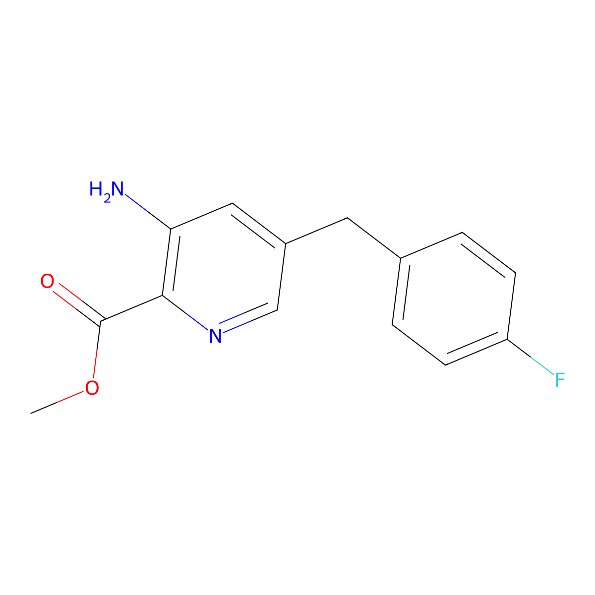 Methyl 3-amino-5-(4-fluorobenzyl)picolinate molecular structure, CAS 863443-05-4