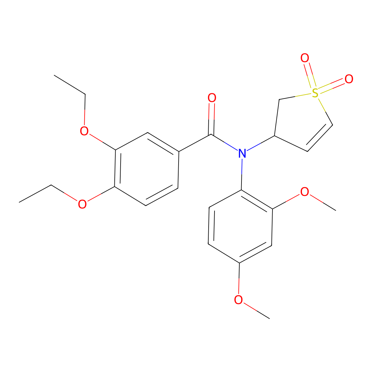 N-(2,4-dimethoxyphenyl)-N-(1,1-dioxido-2,3-dihydrothiophen-3-yl)-3,4-diethoxybenzamide molecular structure, CAS 863443-28-1