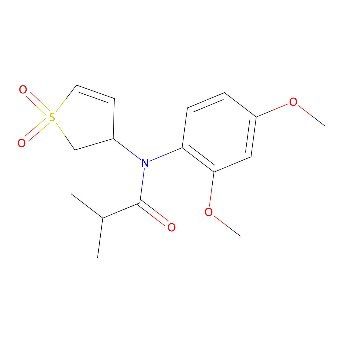 N-(2,4-dimethoxyphenyl)-N-(1,1-dioxido-2,3-dihydrothiophen-3-yl)isobutyramide molecular structure, CAS 863443-35-0
