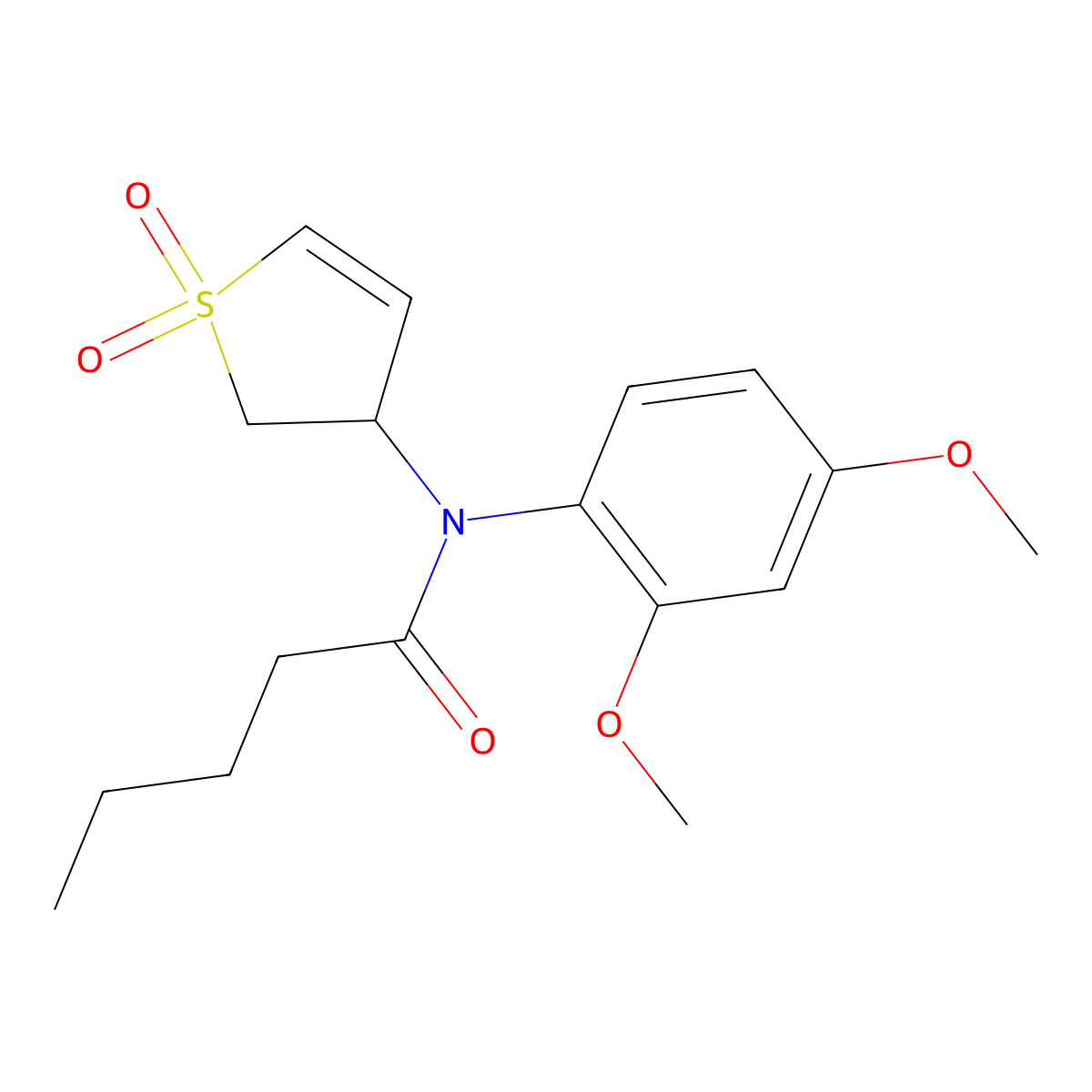 N-(2,4-dimethoxyphenyl)-N-(1,1-dioxido-2,3-dihydrothiophen-3-yl)pentanamide molecular structure, CAS 863443-37-2