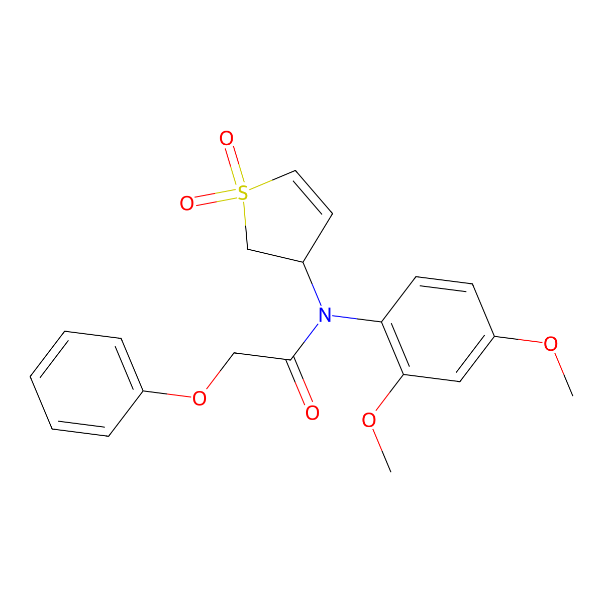 N-(2,4-dimethoxyphenyl)-N-(1,1-dioxido-2,3-dihydrothien-3-yl)-2-phenoxyacetamide molecular structure, CAS 863443-48-5