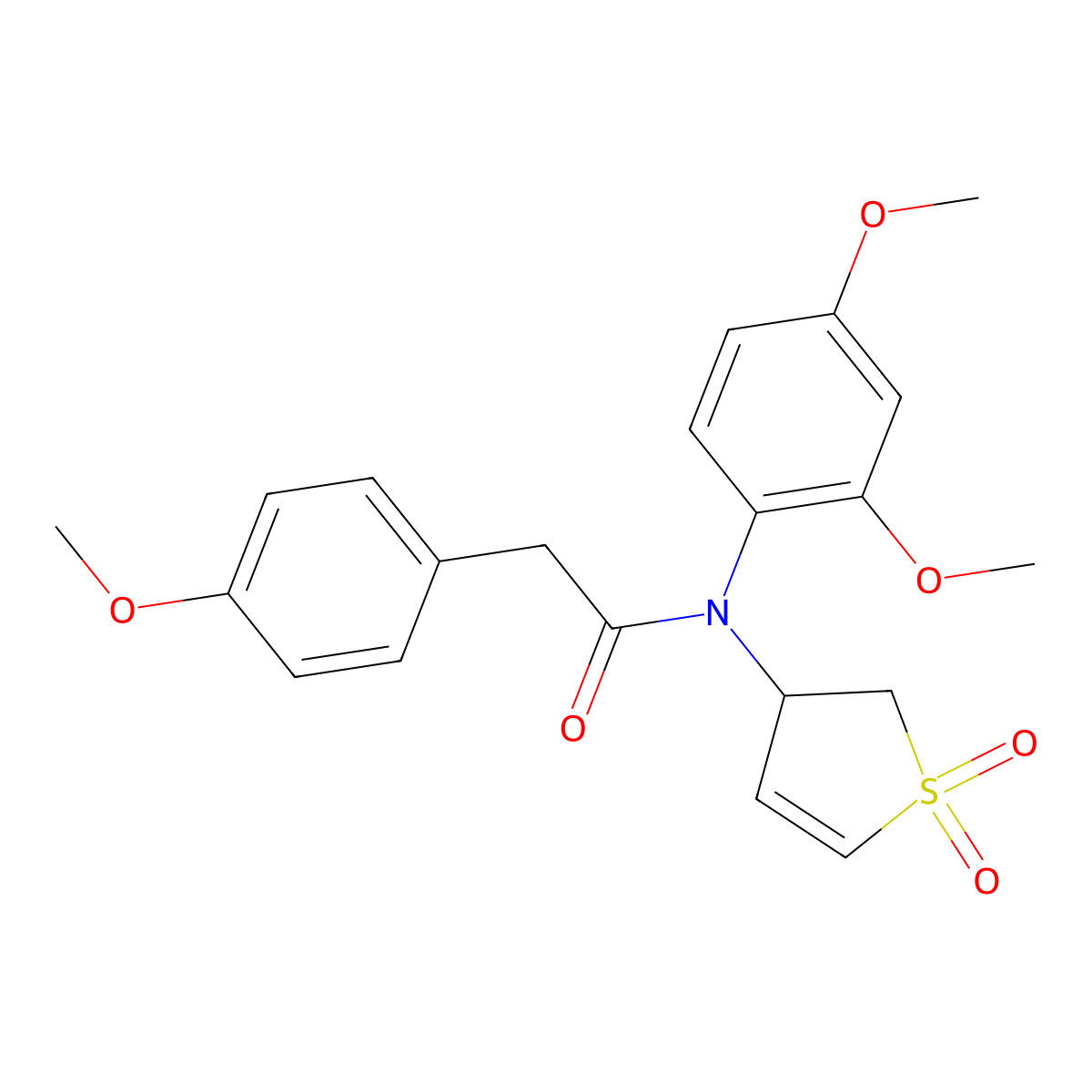 N-(2,4-dimethoxyphenyl)-N-(1,1-dioxido-2,3-dihydrothiophen-3-yl)-2-(4-methoxyphenyl)acetamide molecular structure, CAS 863443-50-9