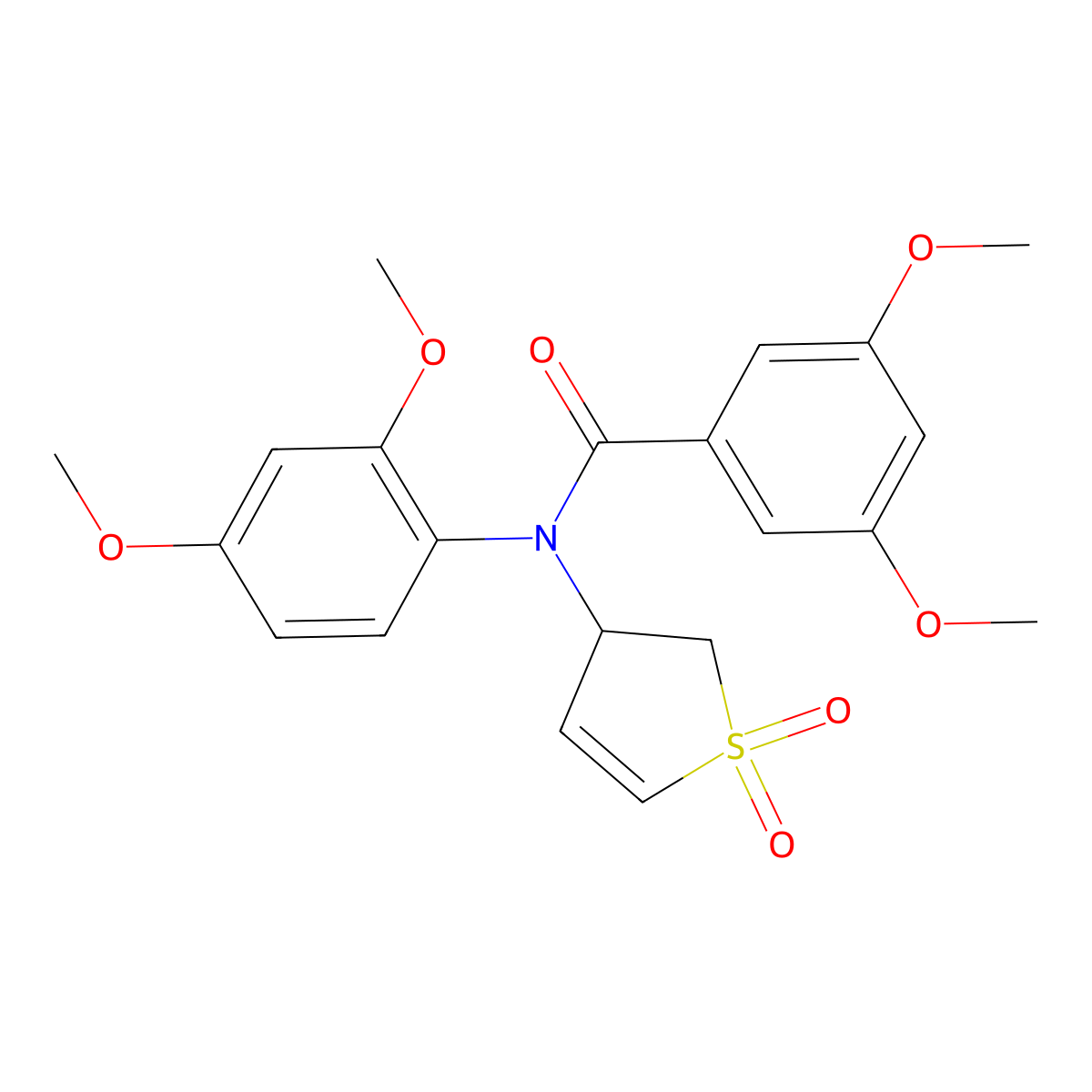 N-(2,4-dimethoxyphenyl)-N-(1,1-dioxido-2,3-dihydrothiophen-3-yl)-3,5-dimethoxybenzamide molecular structure, CAS 863443-79-2