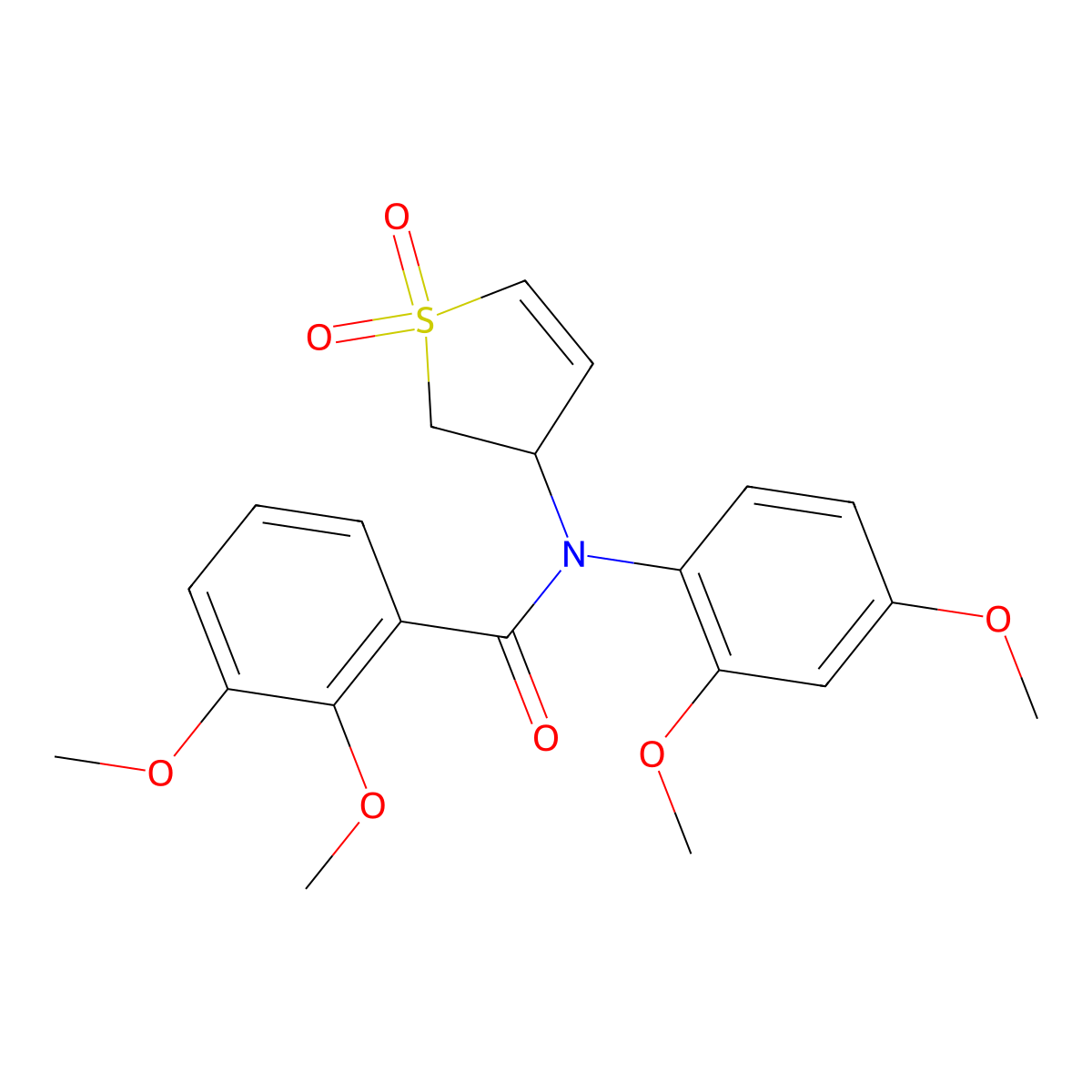 N-(2,4-dimethoxyphenyl)-N-(1,1-dioxido-2,3-dihydrothien-3-yl)-2,3-dimethoxybenzamide molecular structure, CAS 863443-81-6