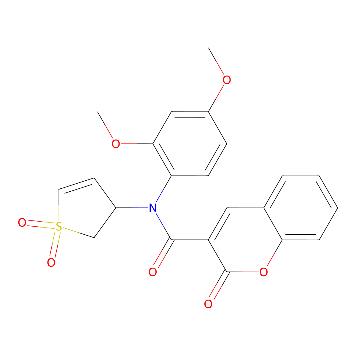 N-(2,4-dimethoxyphenyl)-N-(1,1-dioxido-2,3-dihydrothiophen-3-yl)-2-oxo-2H-chromene-3-carboxamide molecular structure, CAS 863443-85-0