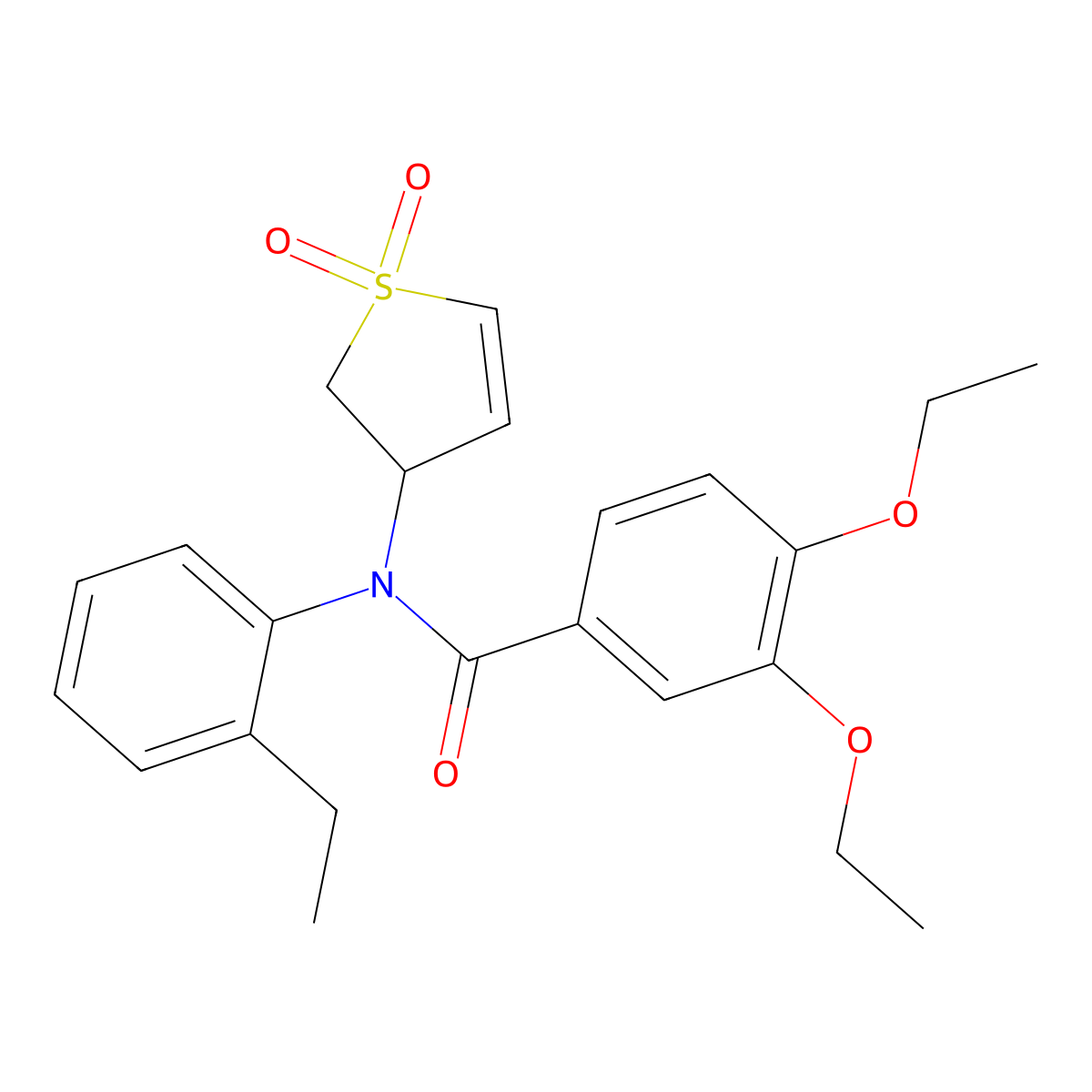 N-(1,1-dioxido-2,3-dihydrothiophen-3-yl)-3,4-diethoxy-N-(2-ethylphenyl)benzamide molecular structure, CAS 863443-87-2
