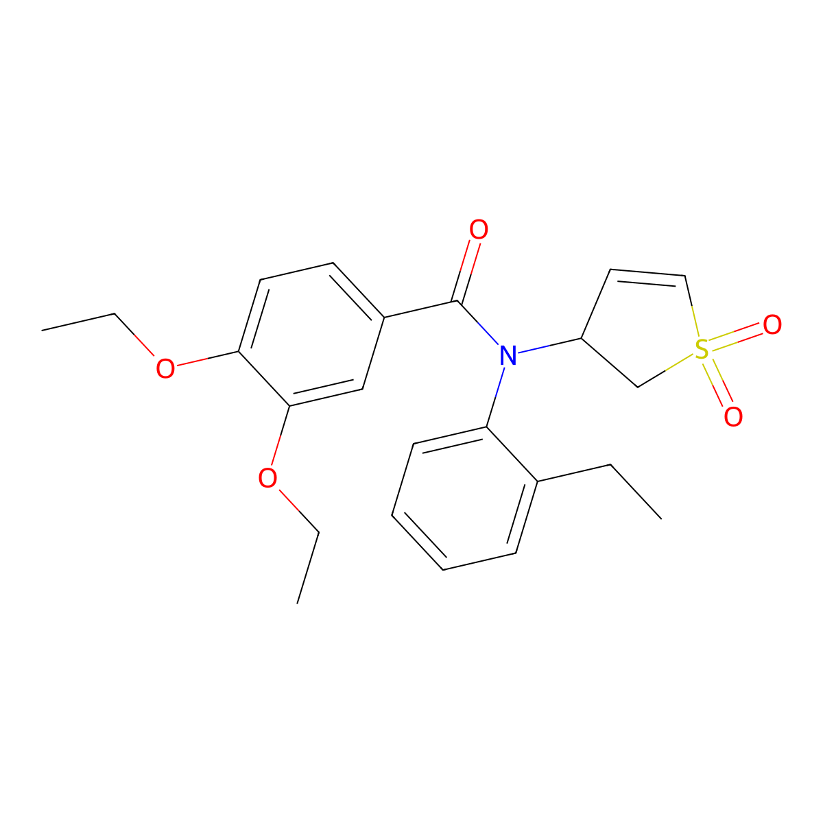 N-(1,1-dioxido-2,3-dihydrothiophen-3-yl)-3,4-diethoxy-N-(2-ethylphenyl)benzamide molecular structure, CAS 863443-87-2