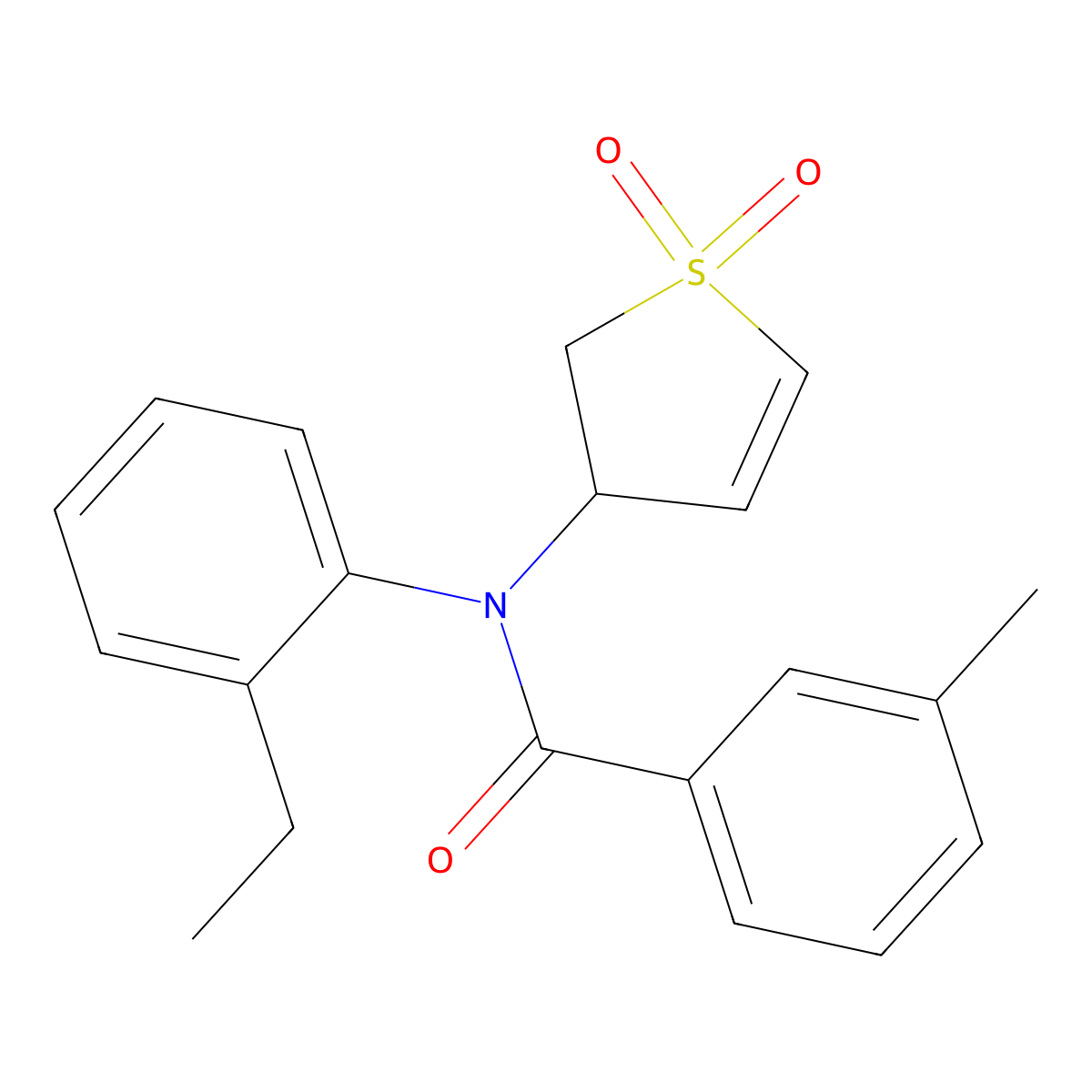 N-(1,1-dioxido-2,3-dihydrothiophen-3-yl)-N-(2-ethylphenyl)-3-methylbenzamide molecular structure, CAS 863443-89-4