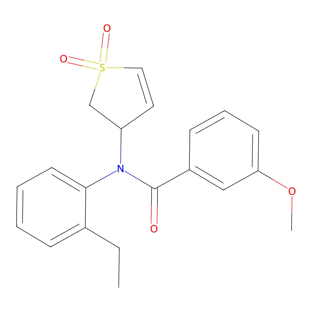 N-(1,1-dioxido-2,3-dihydrothiophen-3-yl)-N-(2-ethylphenyl)-3-methoxybenzamide molecular structure, CAS 863444-03-5
