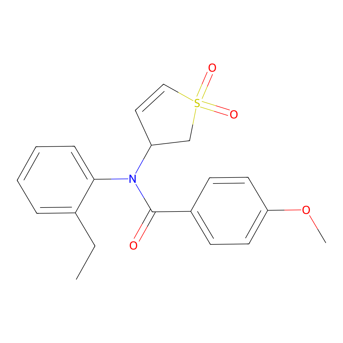 N-(1,1-dioxido-2,3-dihydrothiophen-3-yl)-N-(2-ethylphenyl)-4-methoxybenzamide molecular structure, CAS 863444-04-6