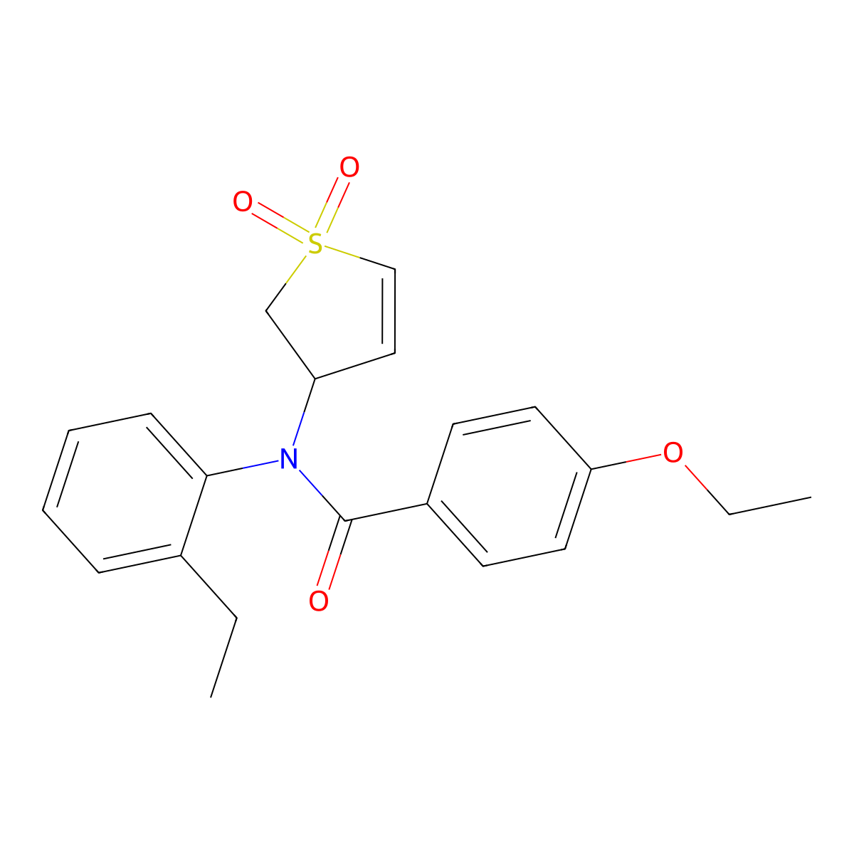 N-(1,1-dioxido-2,3-dihydrothiophen-3-yl)-4-ethoxy-N-(2-ethylphenyl)benzamide molecular structure, CAS 863444-06-8