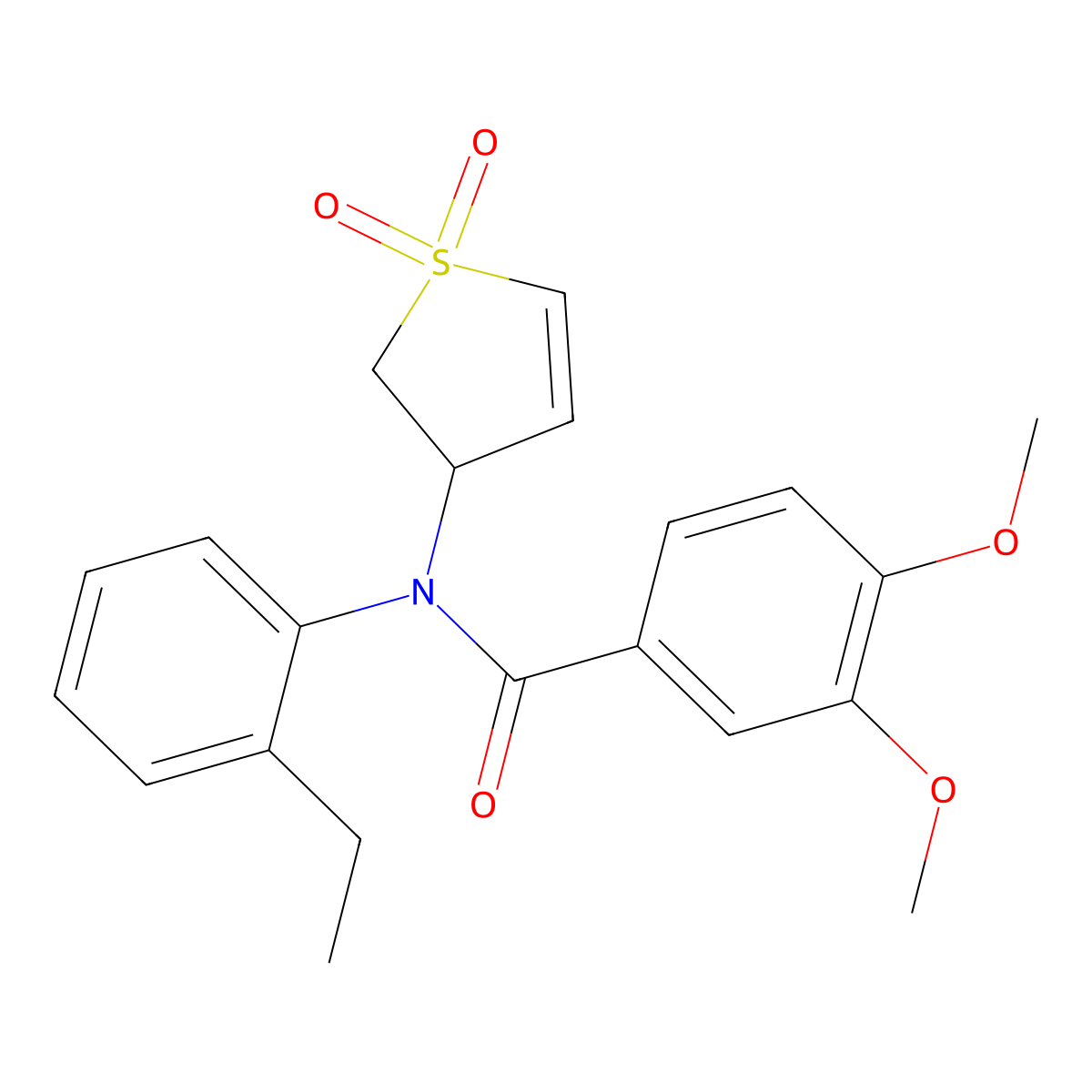 N-(1,1-dioxido-2,3-dihydrothiophen-3-yl)-N-(2-ethylphenyl)-3,4-dimethoxybenzamide molecular structure, CAS 863444-12-6