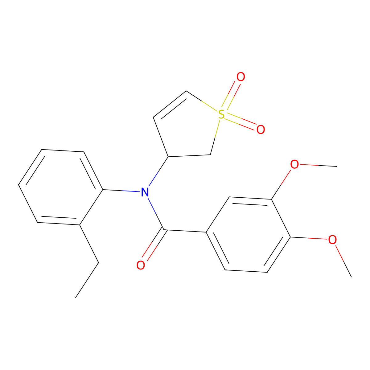N-(1,1-dioxido-2,3-dihydrothiophen-3-yl)-N-(2-ethylphenyl)-3,4-dimethoxybenzamide molecular structure, CAS 863444-12-6