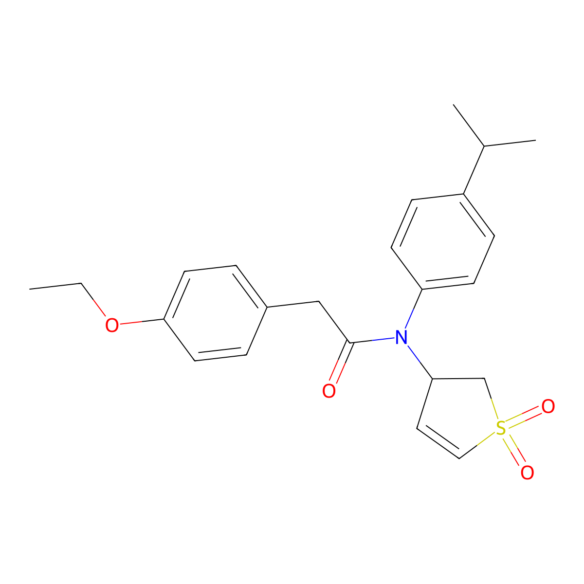 N-(1,1-dioxido-2,3-dihydrothiophen-3-yl)-2-(4-ethoxyphenyl)-N-(4-isopropylphenyl)acetamide molecular structure, CAS 863444-30-8