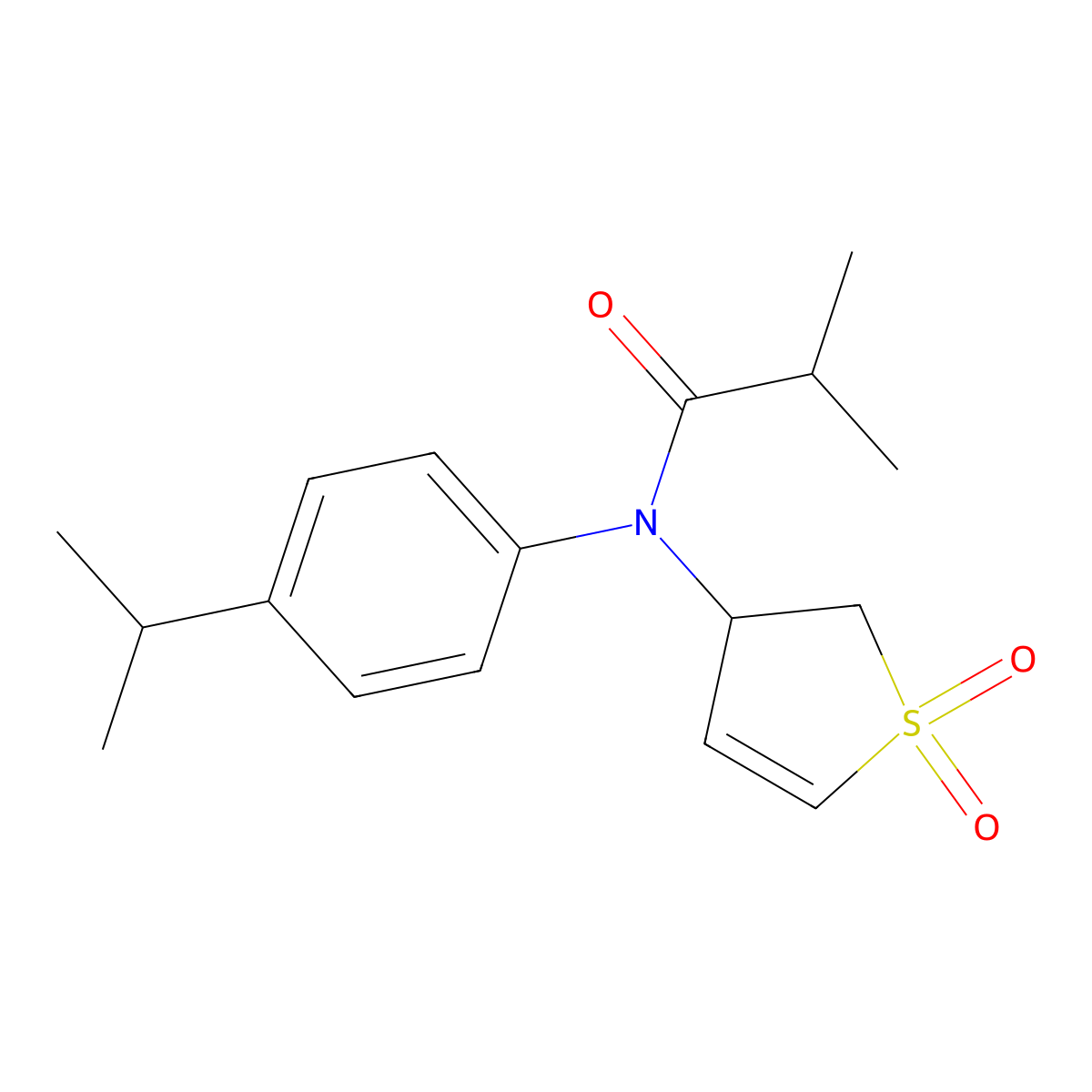 N-(1,1-dioxido-2,3-dihydrothiophen-3-yl)-N-(4-isopropylphenyl)isobutyramide molecular structure, CAS 863444-45-5