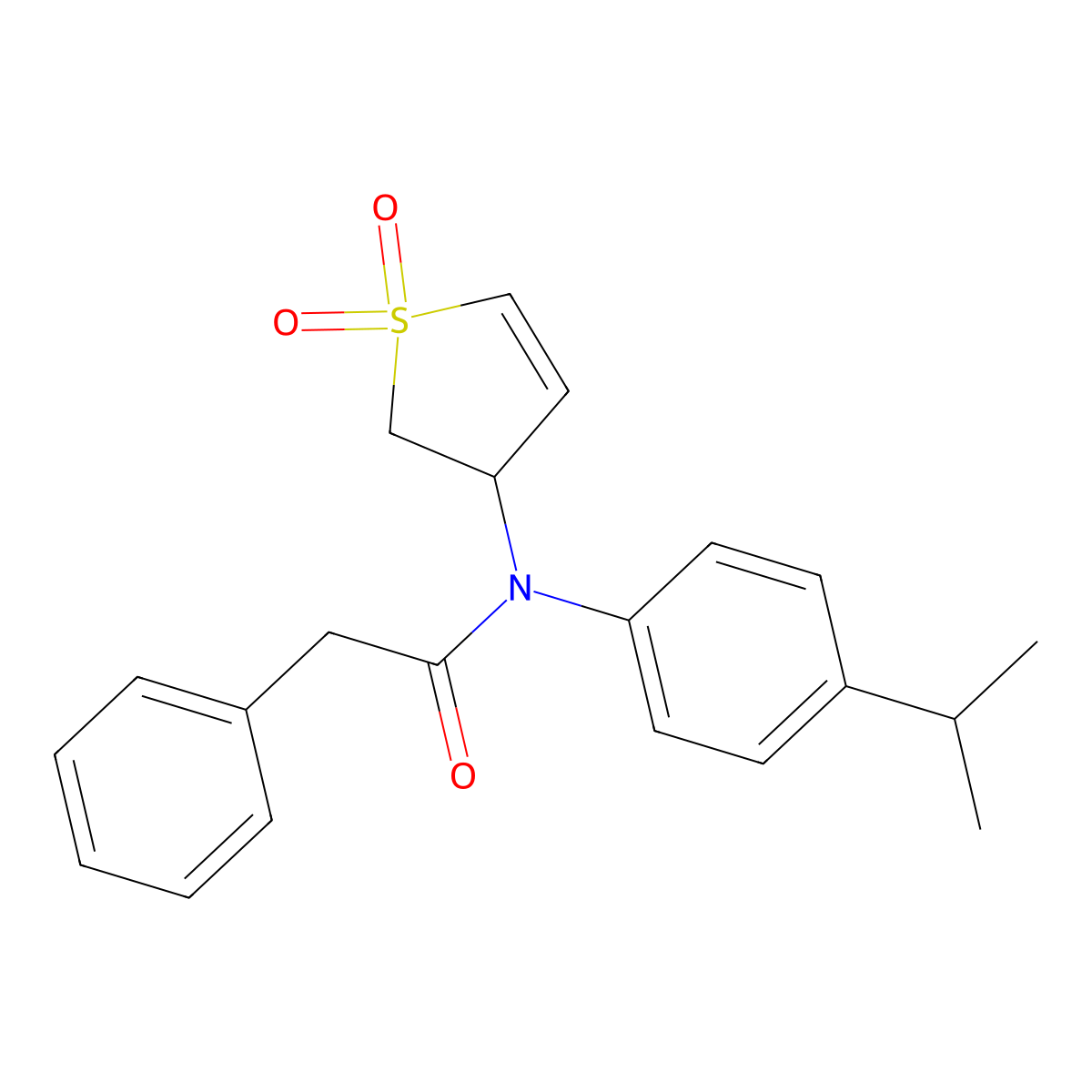 N-(1,1-dioxido-2,3-dihydrothiophen-3-yl)-N-(4-isopropylphenyl)-2-phenylacetamide molecular structure, CAS 863444-63-7