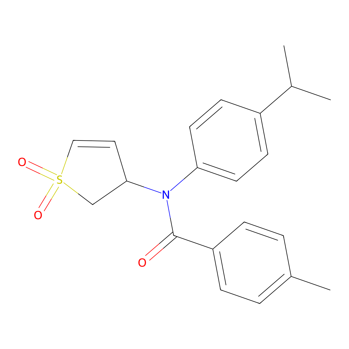N-(1,1-dioxido-2,3-dihydrothiophen-3-yl)-N-(4-isopropylphenyl)-4-methylbenzamide molecular structure, CAS 863444-78-4