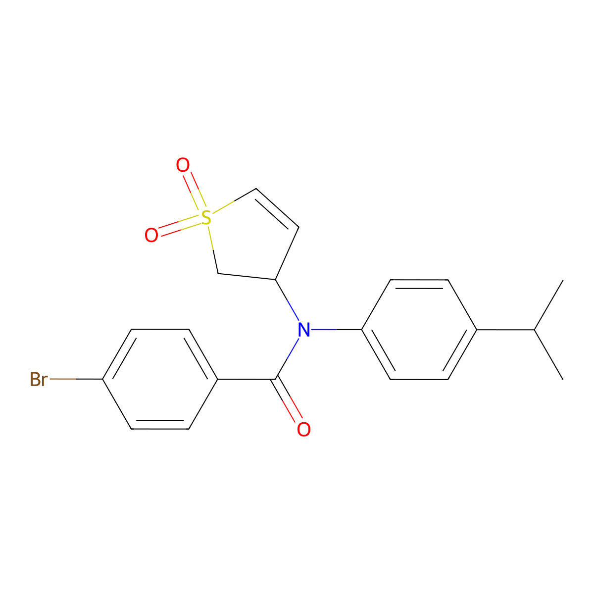 4-bromo-N-(1,1-dioxido-2,3-dihydrothien-3-yl)-N-(4-isopropylphenyl)benzamide molecular structure, CAS 863444-86-4