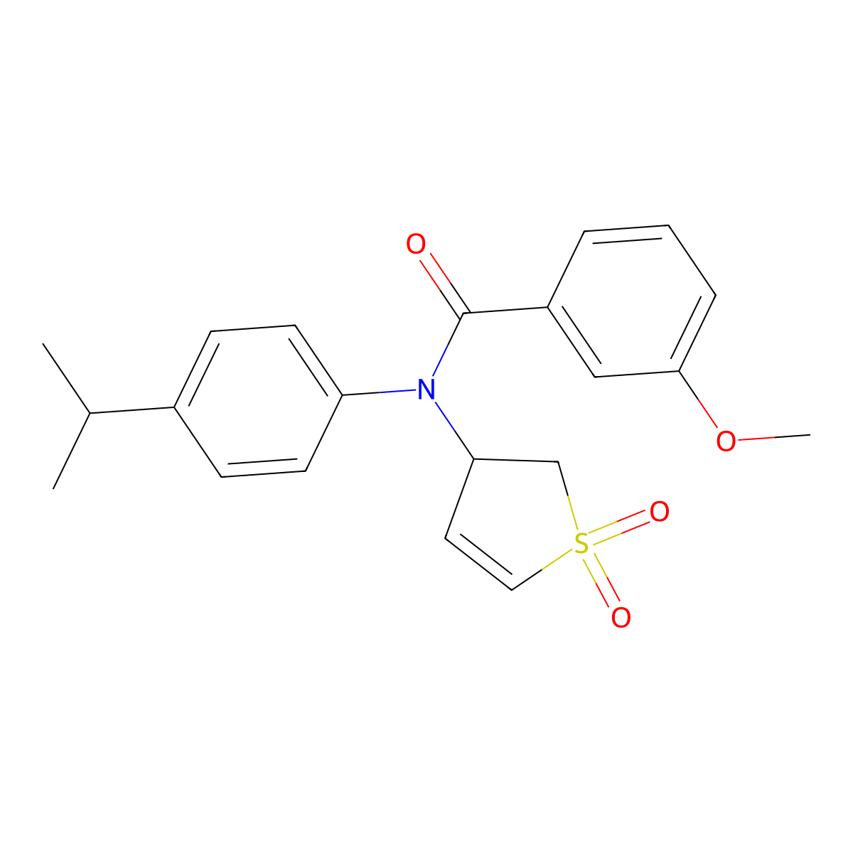 N-(1,1-dioxido-2,3-dihydrothiophen-3-yl)-N-(4-isopropylphenyl)-3-methoxybenzamide molecular structure, CAS 863444-99-9