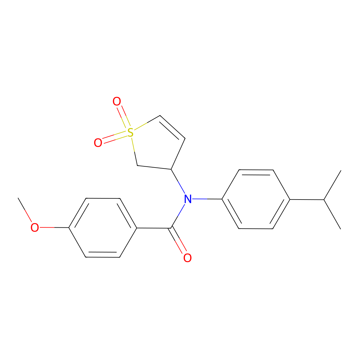 N-(1,1-dioxido-2,3-dihydrothiophen-3-yl)-N-(4-isopropylphenyl)-4-methoxybenzamide molecular structure, CAS 863445-01-6
