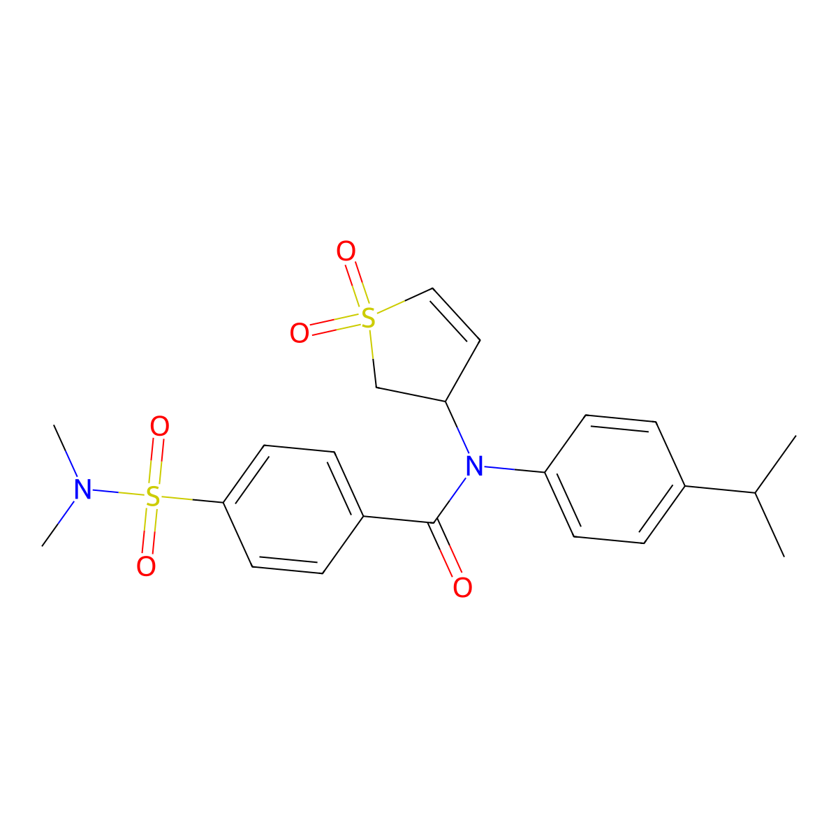 4-(N,N-dimethylsulfamoyl)-N-(1,1-dioxido-2,3-dihydrothiophen-3-yl)-N-(4-isopropylphenyl)benzamide molecular structure, CAS 863445-22-1