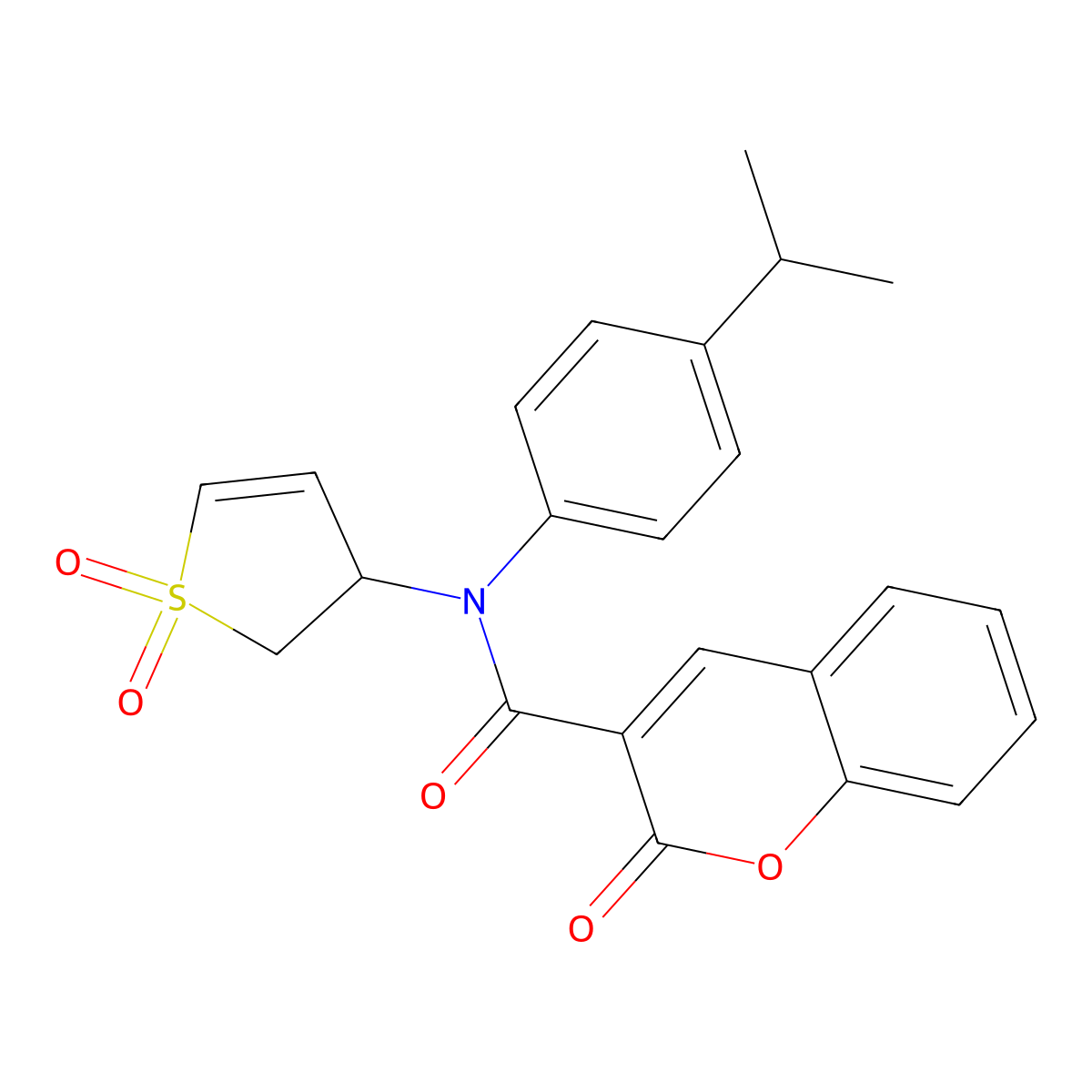 N-(1,1-dioxido-2,3-dihydrothiophen-3-yl)-N-(4-isopropylphenyl)-2-oxo-2H-chromene-3-carboxamide molecular structure, CAS 863445-27-6