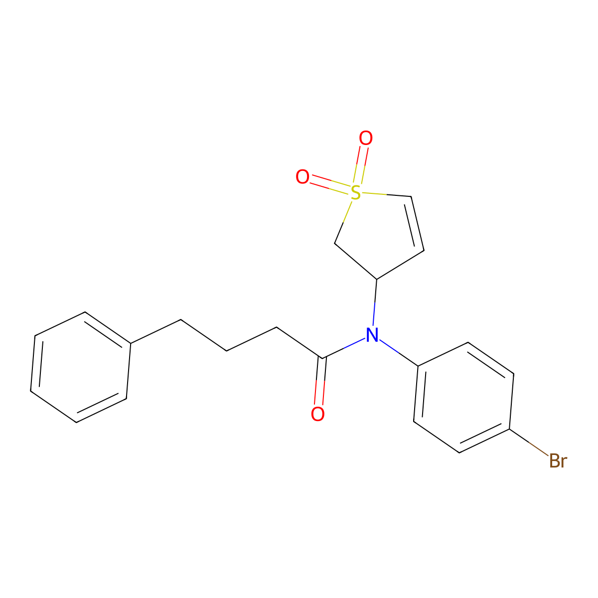 N-(4-bromophenyl)-N-(1,1-dioxido-2,3-dihydrothiophen-3-yl)-4-phenylbutanamide molecular structure, CAS 863445-36-7