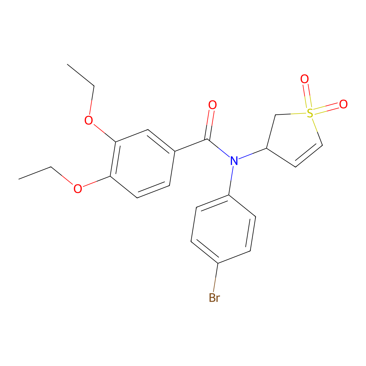 N-(4-bromophenyl)-N-(1,1-dioxido-2,3-dihydrothiophen-3-yl)-3,4-diethoxybenzamide molecular structure, CAS 863445-48-1
